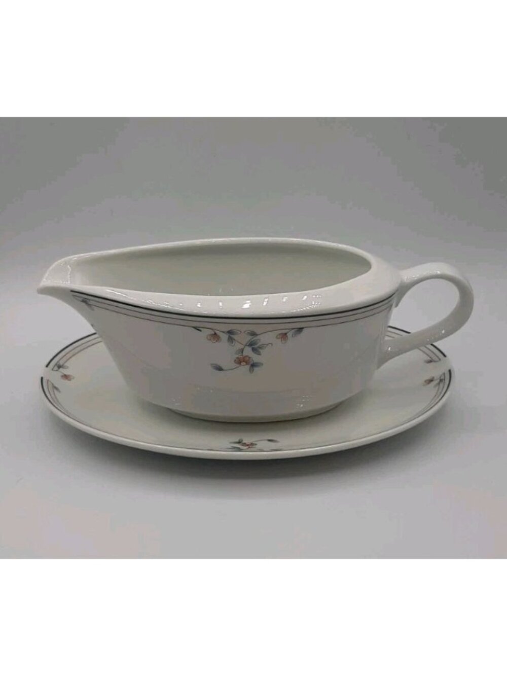 VTG Princess House Heritage Blossom China Porcelain Gravy Boat & Underplate NEW